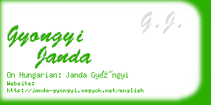 gyongyi janda business card